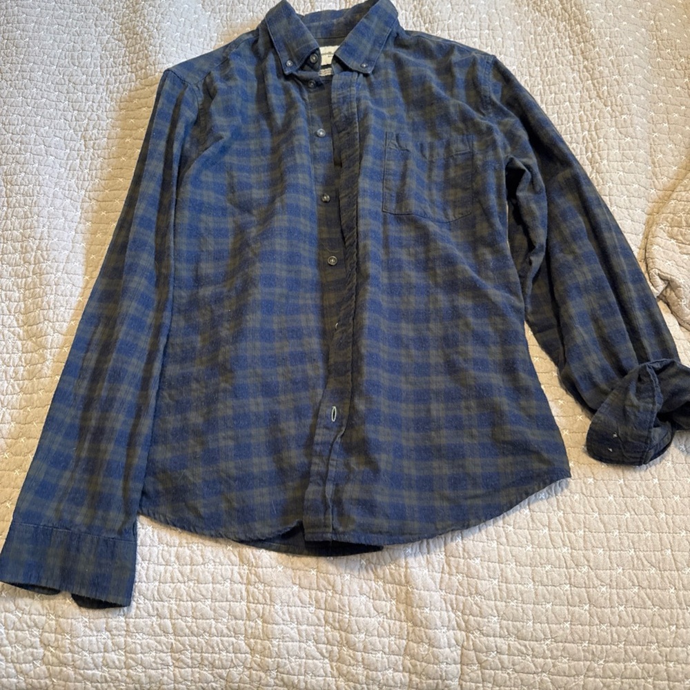 Goodfellow & Co Green and Black Checkered Shirt
